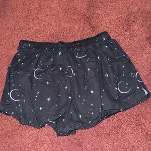 Black Celestial Print Shorts